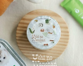 Teayou Uchi no Wanchan Die cut PET Tape 1 Roll 1000 cm Craft Supplies for Journal, Planner, Scrapbook, Gift Wrapping, Notebook, Stationery