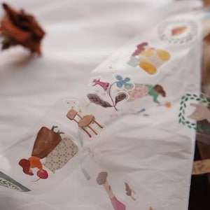 Muestra de cinta adhesiva de PET troquelada Ivy Snow - Un día encantador / 1 lazo de 75 cm