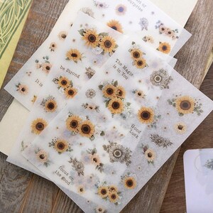 Loidesign Sunflower Transfer Stickers 3 design in 1 packet Print-on Stickers