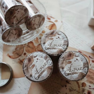 Cinta adhesiva de PET Shiwu Studio X Siyun - Love Cocoa / 1 rollo de 1000 cm