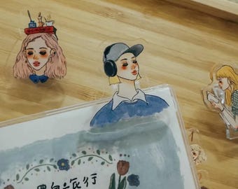 Clip de papel acrílico La Dolce Vita / Clip de papelería para niña