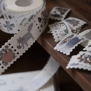 Ivy Snow Washi Tape Loop Sample - Flowers, Animals and A Good Day | 1 lus 75 cm