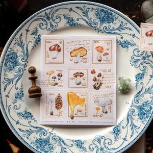 Folhas de adesivos para receitas de cogumelos do Ours Studio