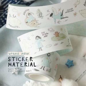 Cinta adhesiva PET Teayou Jiji on the Clouds 1 bucle 120 cm