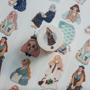 La Dolce Vita Mädchen Illustrationen Collage Time Washi Tape 1 Rolle 1000 cm