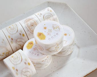 Cinta Washi precortada Nove Flow & Slow, 1 rollo de 500 cm.