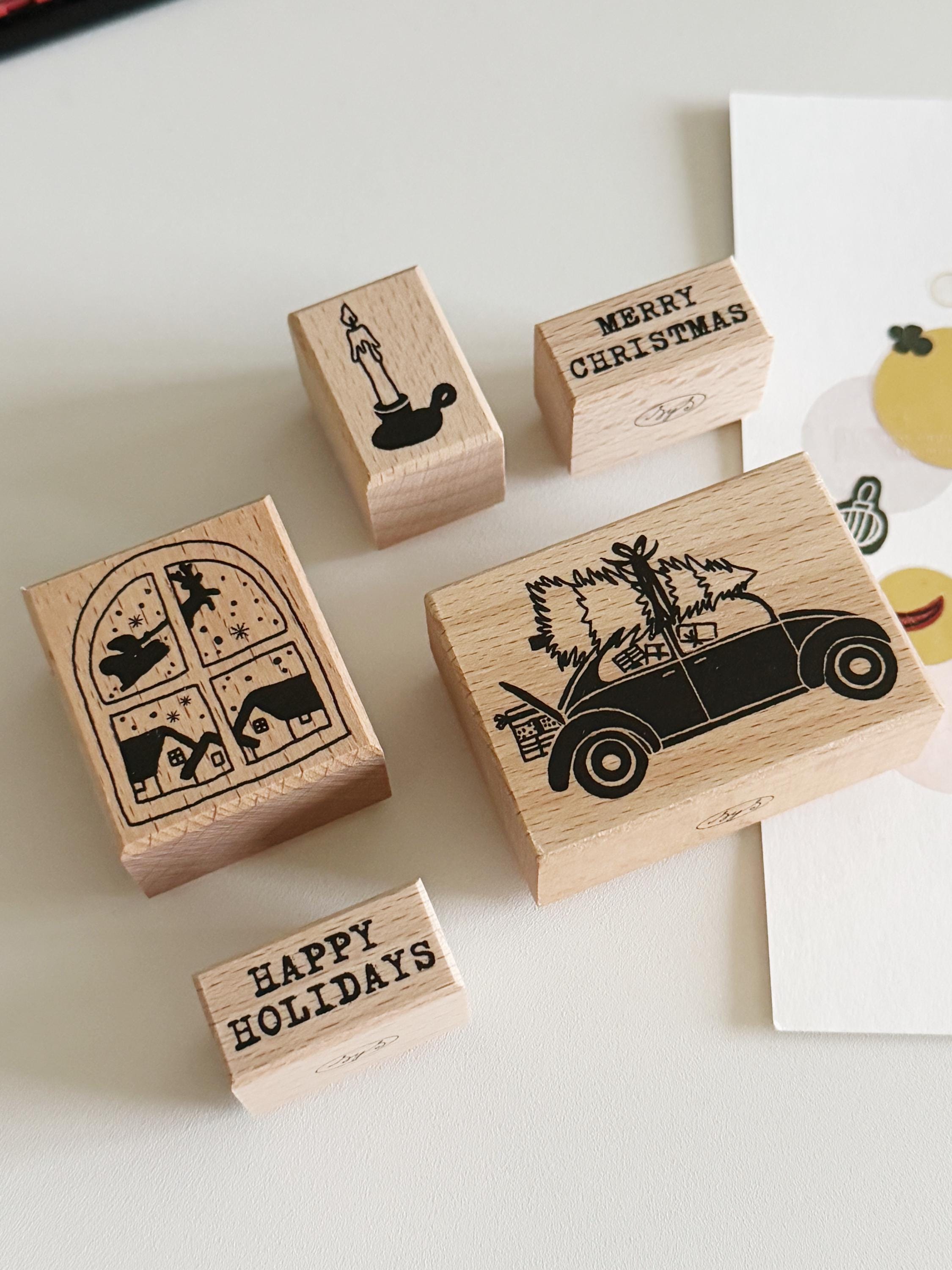 ドイツ製 輸入 ラバースタンプ マウント済 『クリスマススタンプ☆ヒイラギ 柊』 ドイツ製 輸入 ラバースタンプ マウント済 『クリスマススタンプ