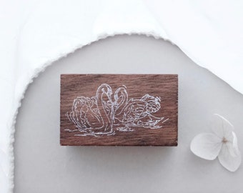 JIEYANOW ATELIER X TT Stationery Swan Lake Rubber Stamps | Planner Stamp | Vintage Design | Bullet Journal Stamp | Craft Supplies