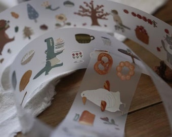 IVY SNOW The Forest Kitchen PET Tape 1 Loop 80 cm Craft Supplies for Journal, Planner, Scrapbook, Gift Wrapping, Notebook Taiwan Stationery