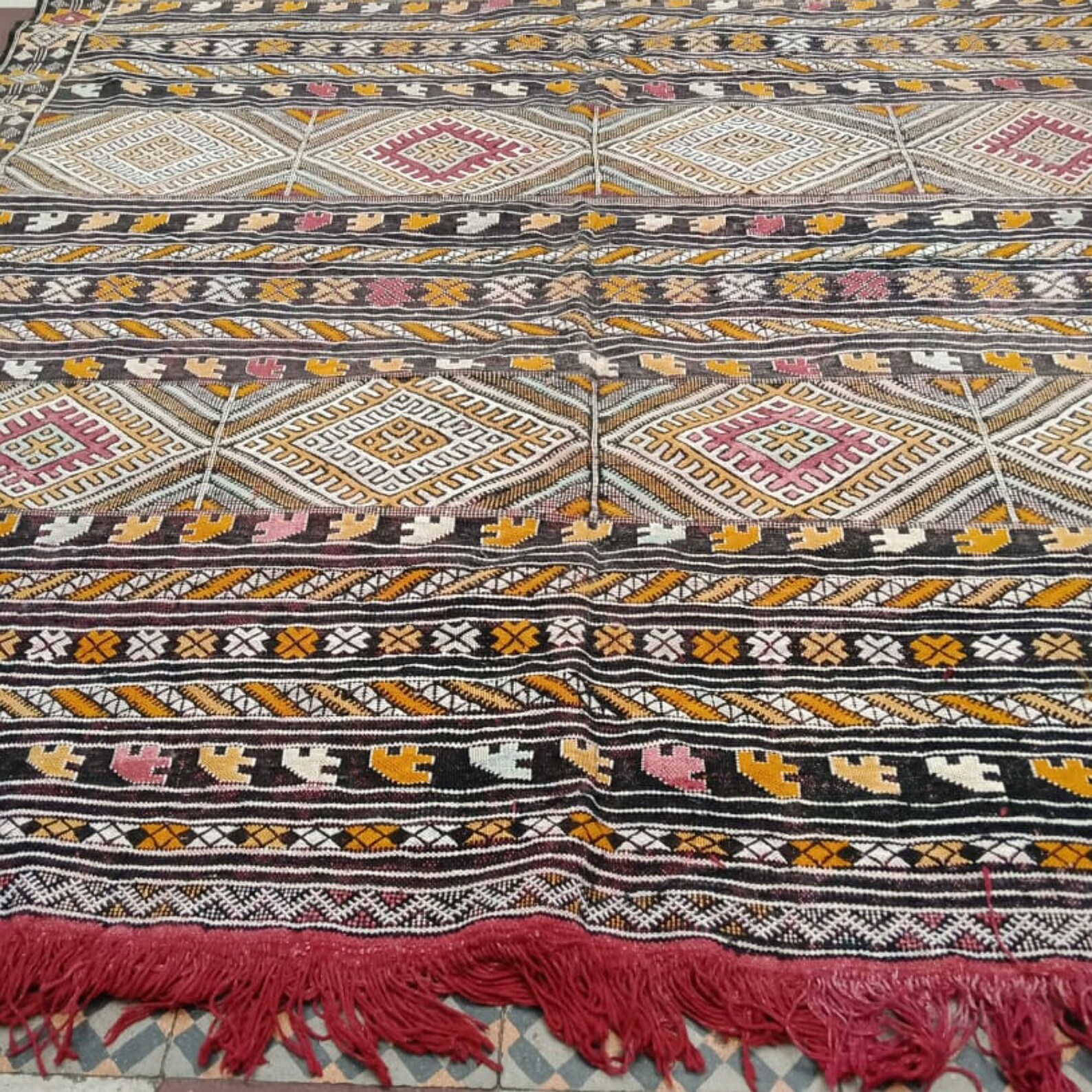 Moroccan Vintage Cactus Silk Kilim Berber Cactus Silk Rug Etsy