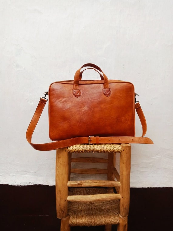 Moroccan Leather Bag Leather Messenger. Mens Leather Satchel. Laptop Bag. Handmade Leather Shoulder Bag. Business Briefcase Leather Bag Etsy Ireland