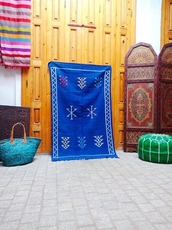 Cactus Silk Rug Moroccan Cactus Silk Kilim Handmade Brown Etsy