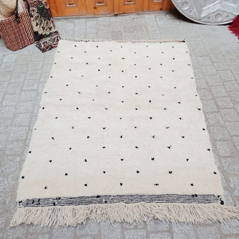 soft wool rug .area rug Beni ourain rug Moroccan Beni ourain rug Berber handmade wool Authentic Azilal Home decor.