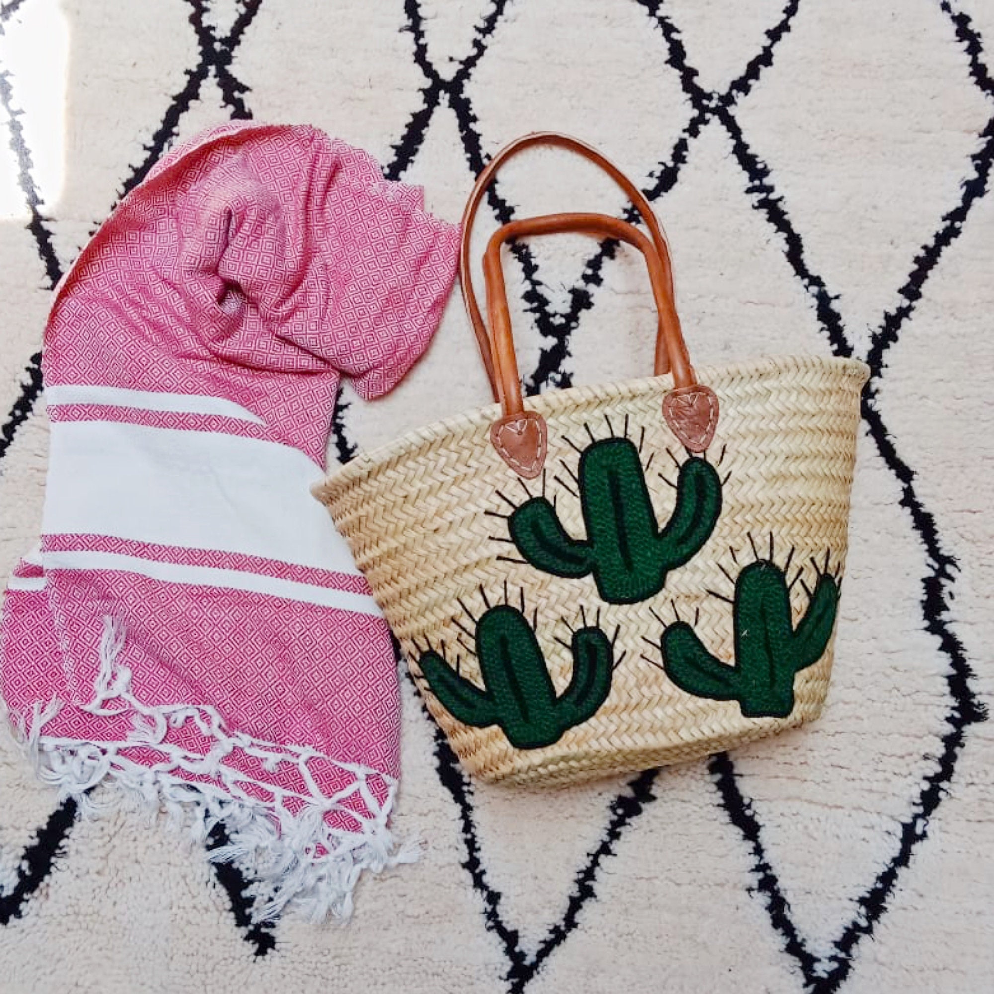 Original Moroccan basket. XL Moroccan basket. Handmade basket Etsy