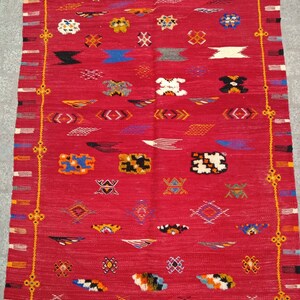 Vintage rug 3×5 ft. Moroccan akhnif rug, vintage berber rug, Moroccan kilim, handmade wool rug, home decor