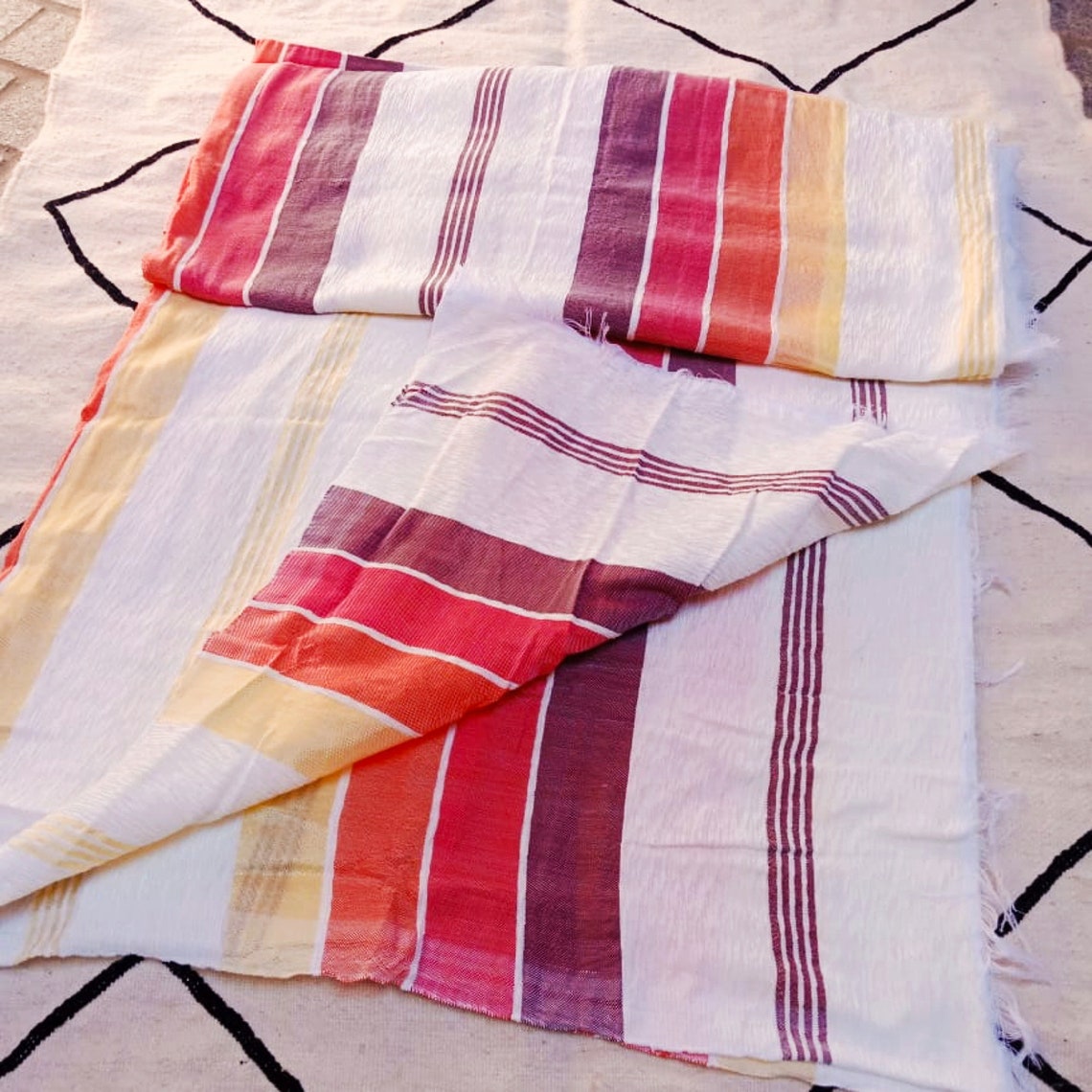 Moroccan Throw Blanket. Berber Blanket. Striped Blanket. Home Etsy