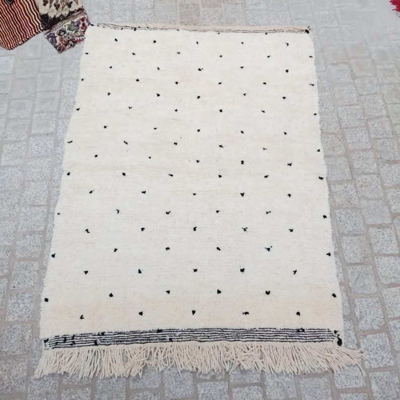 soft wool rug .area rug Beni ourain rug Moroccan Beni ourain rug Berber handmade wool Authentic Azilal Home decor.