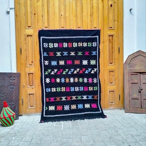 Cactus silk rug, Moroccan cactus silk kilim handmade .cactus silk rug ,Sabra carpet berber Authentic azilal area rug. Colorful rug