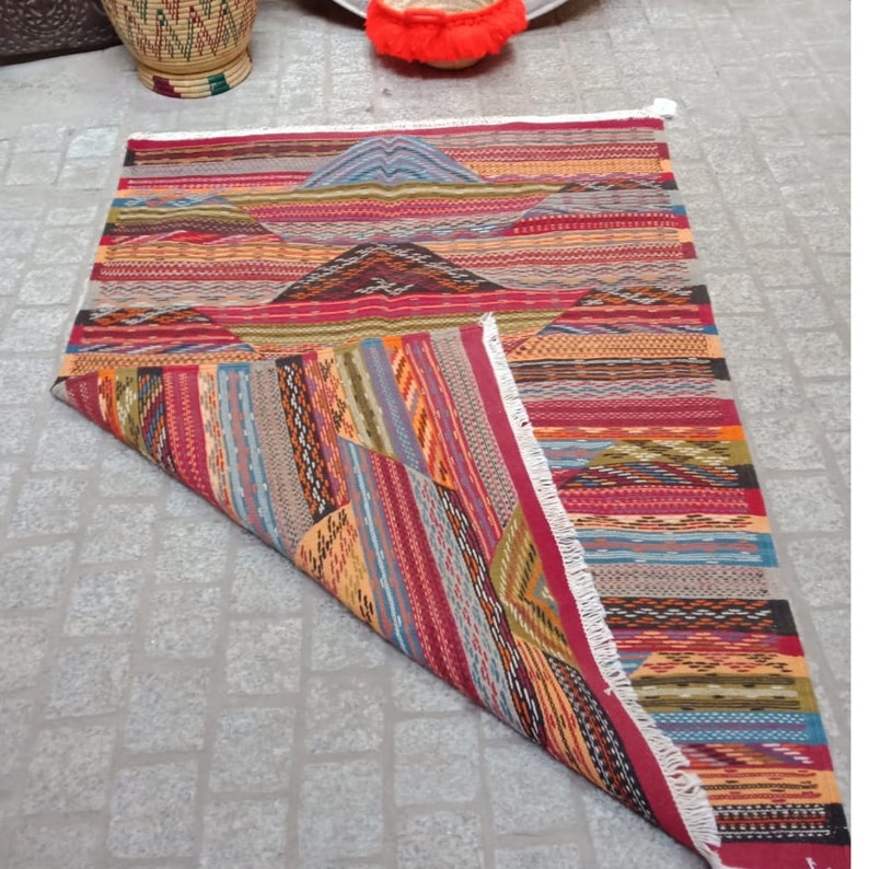 Berber rug Handmade wool rug authentic azilal Moroccan Picasso rug Colorful rug