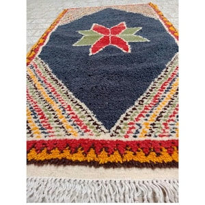 Moroccan azilal rug ,handmade soft wool rug berber ,colorful rug Authentic azilal