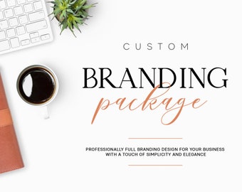 May include: A white background with the text "CUSTOM BRANDING package" in black and brown. The text "PROFESSIONALLY FULL BRANDING DESIGN FOR YOUR BUSINESS WITH A TOUCH OF SIMPLICITY AND ELEGANCE" is also included in black.