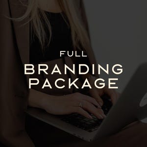May include: A person working on a laptop computer with the text "FULL BRANDING PACKAGE" displayed on the screen.