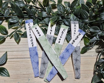 Herb Markers, Set of 6 Retro Plant Labels, Ceramic Indoor Herb Garden Tags