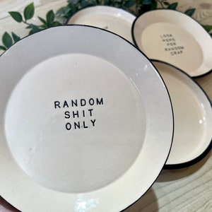 Handmade Stoneware Trinket Dish, Funny Key & Random Tray, Bits and Bobs plate, Housewarming Gift zdjęcie 5