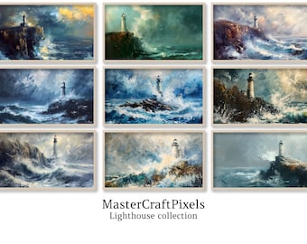 Colección de pinturas al óleo de faros / Arte para TV Samsung Frame 4K (Descarga digital)