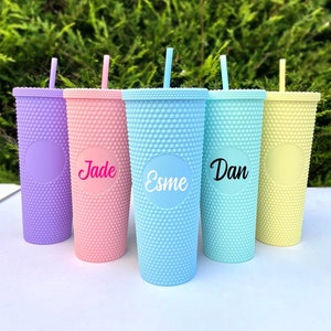 Matte Studded Cup, Studded Tumbler With Lid And Straw