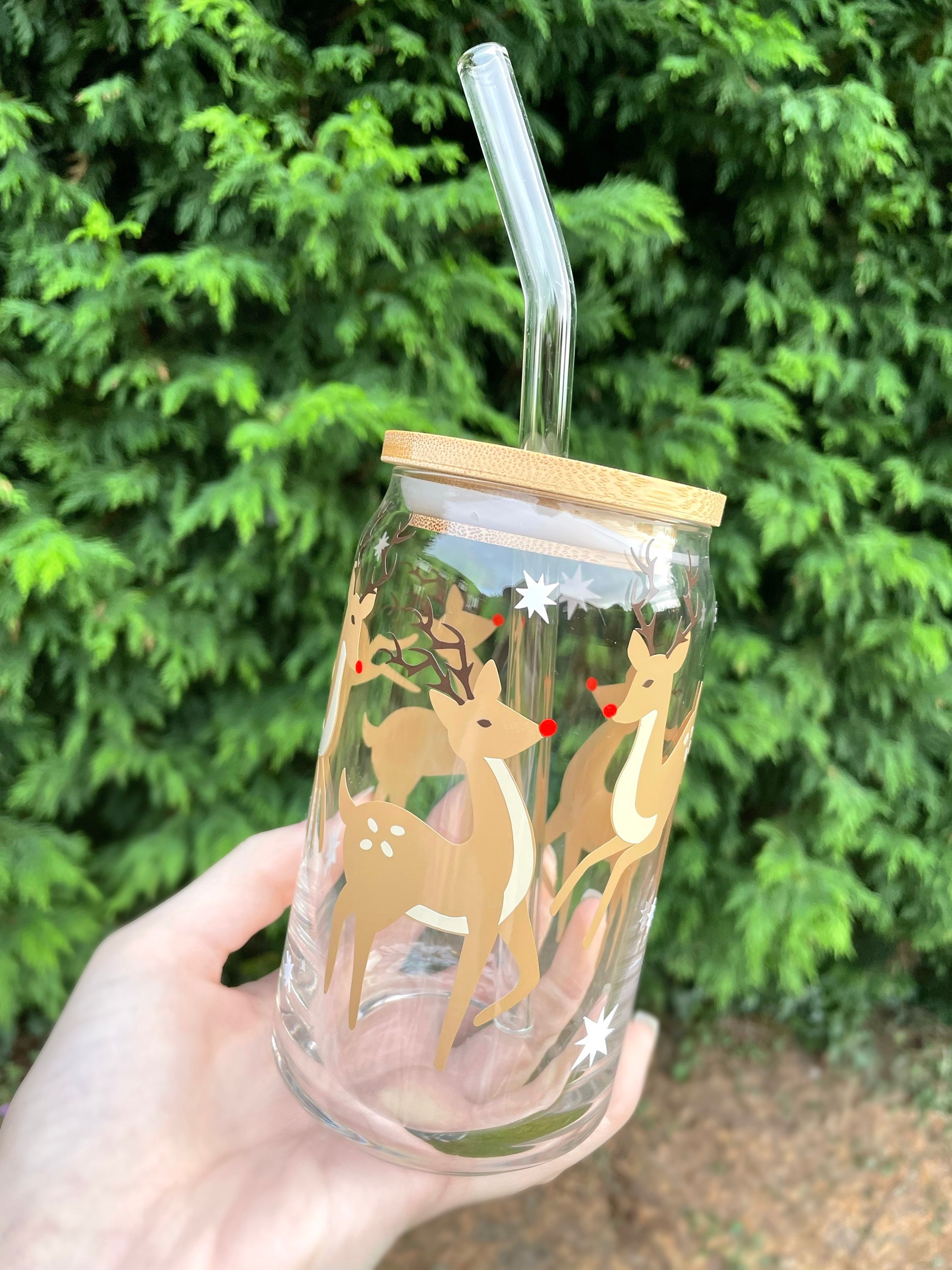 I Mean Good Morning Glass Cup with clear straw and bamboo lid – Smile  Graphics and Designs