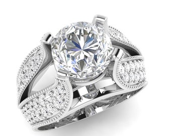 1.3Ct Solitaire Lab Grown Diamond Engagement Ring In 14K Solid White Gold,Unique Lab Grown Diamond Wedding Ring,Anniversary Gift For Wife