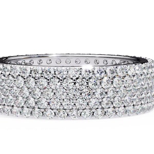 2.2Ct Natural Diamond Full Eternity Engagement Band In 14K Solid White Gold | Diamond Wedding Band Ring | Diamond Anniversary Bands Ring