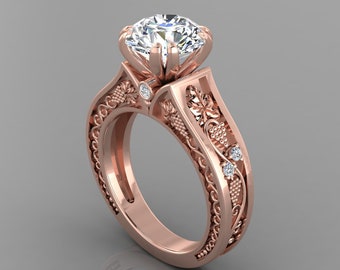 1.75Ct Lab Grown Diamond Engagement Ring In 14K Solid Rose Gold | Solitaire Lab Grown Diamond Wedding Ring | Lab Diamond Anniversary Ring