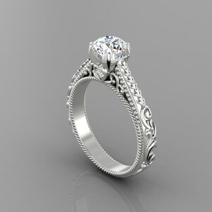 1.3Ct Lab Grown Diamond Engagement Ring In 14K Solid White Gold | Unique Lab Grown Diamond Ring | Anniversary Ring | Promise Ring