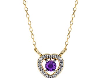 Natural Amethyst Pendant | Amethyst Engagement Pendant | 925 Sterling Silver Amethyst Pendant | Gold Amethyst Pendant | Amethyst Necklace