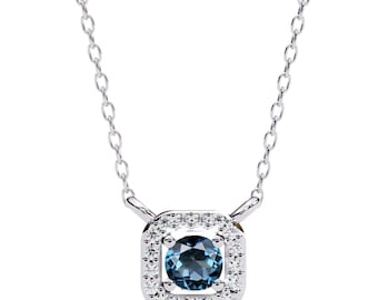 Natural London Blue Topaz Pendant | Blue Topaz Wedding Pendant | 925 Sterling Silver Blue Topaz Pendant | Blue Topaz Necklace | Gift For Her