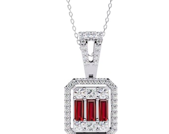 Natural Red Garnet Pendant | Garnet Engagement Pendant | 925 Sterling Silver Garnet Pendant | Red Garnet Pendant | Garnet Necklace