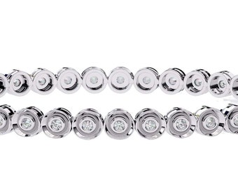 Natural Diamond Tennis Bracelet In 14K Solid White Gold | Genuine Diamond Handmade Bracelet | Diamond Wedding Bracelet | Anniversary Gifts