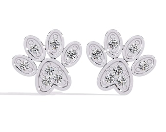 Natural Diamond Studs Earrings In 14K Solid White Gold | Unique Diamond Women's Earrings | Diamond Studs Earrings | Diamond Wedding Studs