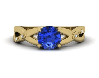 1.6Ct Natural Tanzanite Engagement Ring In 14K Solid Yellow Gold | Solitaire Tanzanite & Diamond Wedding Ring | AAAA Tanzanite Ring