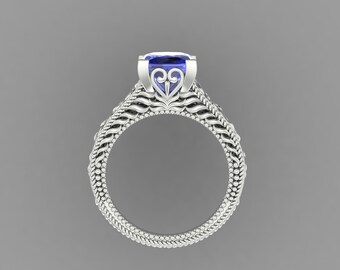 1.7Ct Natural Tanzanite Engagement Ring In 14K Solid White Gold | AAAA Tanzanite Wedding Ring | Tanzanite Ring | December Birthstone