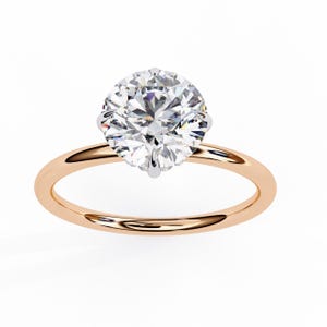 1.3Ct Solitaire Lab Grown Diamond Engagement Ring In 14K Solid Rose Gold | Diamond Wedding Ring | Diamond Promise Ring | Gifts For Her