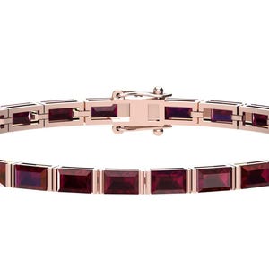 Gorgeous Baguette Shape Red Garnet Tennis Bracelet In 925 Sterling Silver,Unique Garnet Women's Bracelet,Perfect January Birthstone Jewelry