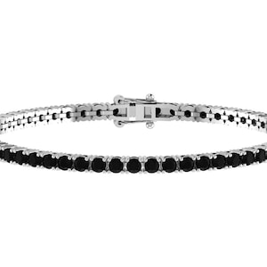Black Onyx Tennis Bracelet | Sterling Silver Handmade Jewelry