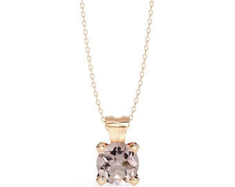 2.5Ct Natural Morganite Engagement Pendant | 14K Rose Gold Morganite Pendant | Unique Morganite Handmade Pendant | Morganite Necklace