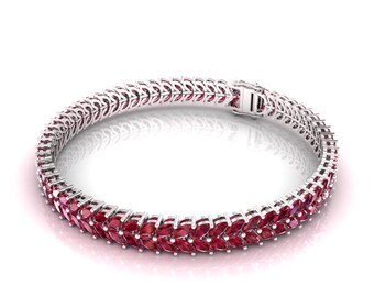 Natural Marquise Shape Garnet Tennis Bracelet 925 Sterling Silver | Red Garnet Women's Bracelet | Red Garnet Handmade Tennis Bracelet