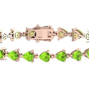 Natuurlijk biljoen geslepen peridot-armband, 925 sterlingzilveren peridot-tennisarmband, peridot-armband voor dames, perfecte verjaardagscadeaus voor haar