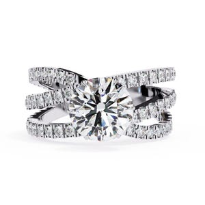 Solitaire Lab Grown Diamond Engagement Ring In 14K Solid White Gold | Lab Grown Diamond Wedding Ring | Lab Grown Diamond Anniversary Ring
