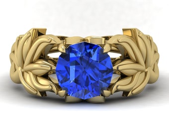 2.4Ct Natural Tanzanite Ring | Tanznite Engagement Ring | 14K Yellow Gold Tanzanite Ring | AAAA Tanzanite Wedding Ring | December Birthstone